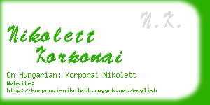 nikolett korponai business card